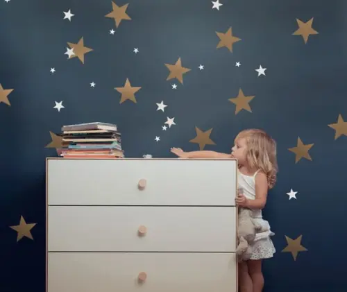 Adesivo Estrelas Douradas E Brancas