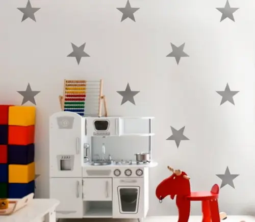 Adesivo estrelas prata 12cm