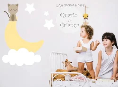 Adesivo gatinho na lua