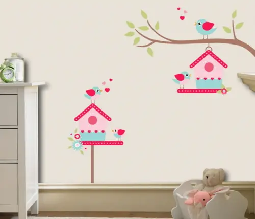 adesivo infantil casinha de passarinhos