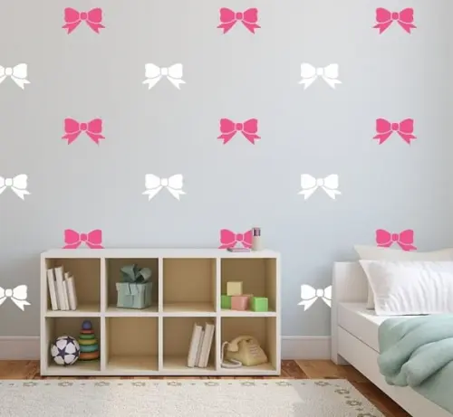 Adesivo laços pink e branco