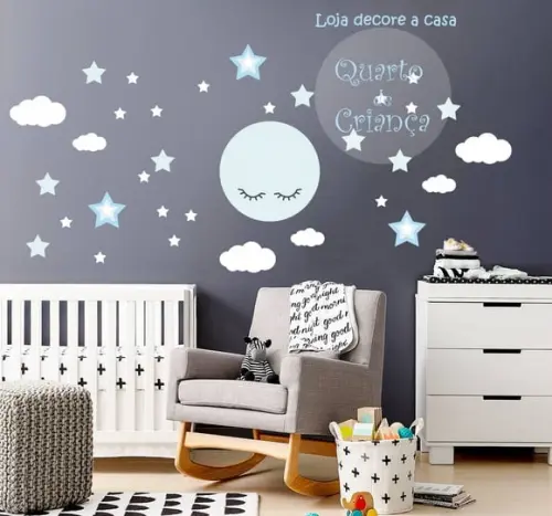 Adesivo Lua/estrelas/nuvens