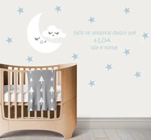 Adesivo lua + estrelas + nuvem