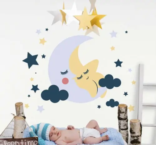 Adesivo lua e estrelas