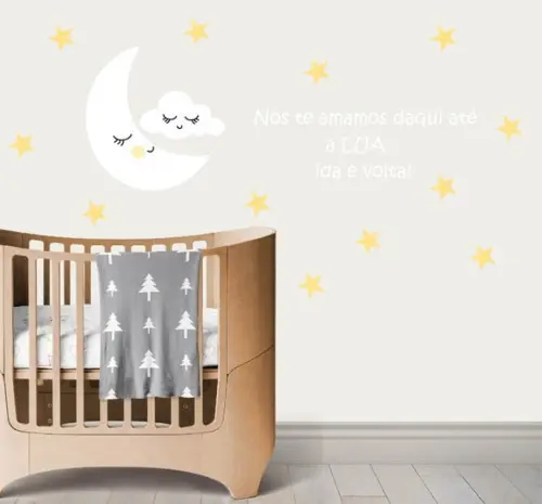 Adesivo lua + estrelas + nuvem