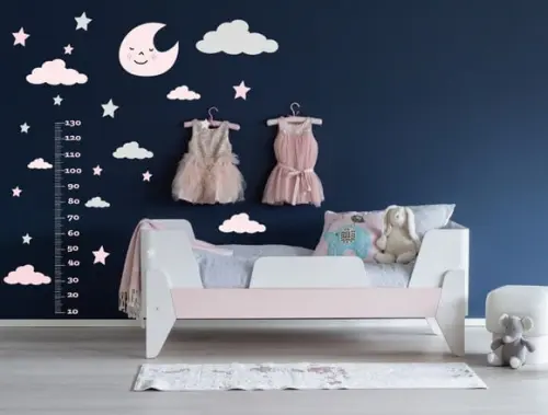 Adesivo lua/nuvens/estrelas + régua