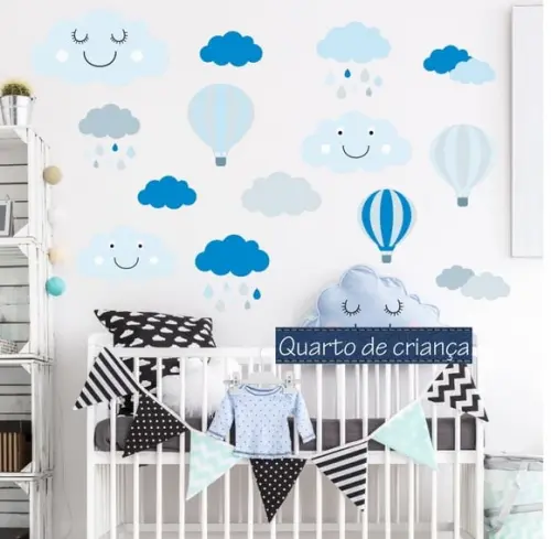 Adesivo nuvens + balões