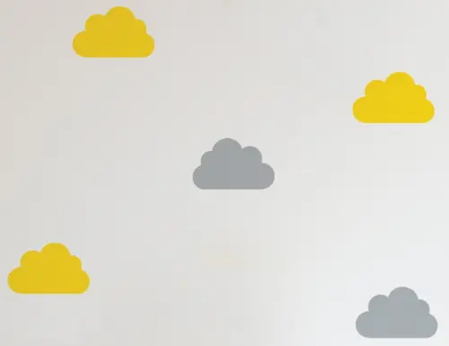 Adesivo Nuvens Cinza/amarelo