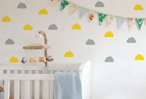 Adesivo Nuvens Cinza/amarelo