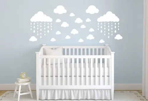 Adesivo nuvens com gotas