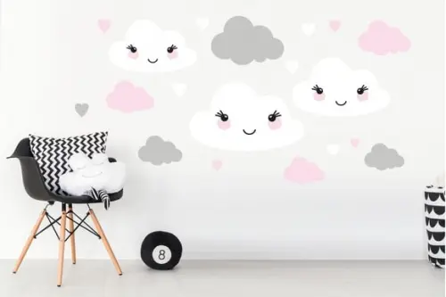 Adesivo nuvens com carinha