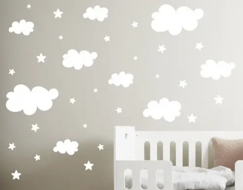 Adesivo nuvens e estrelas
