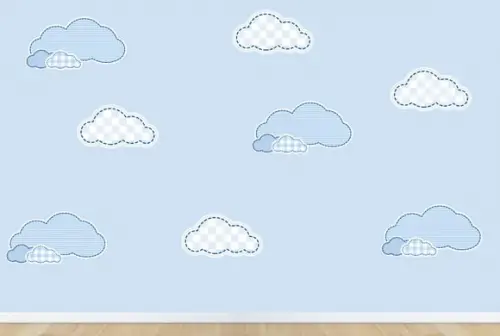 Adesivo nuvens estampadas