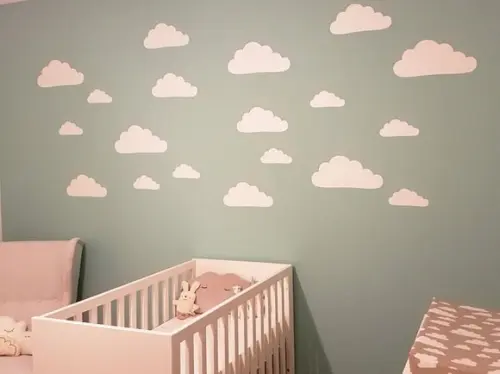 Adesivo nuvens rosa bb