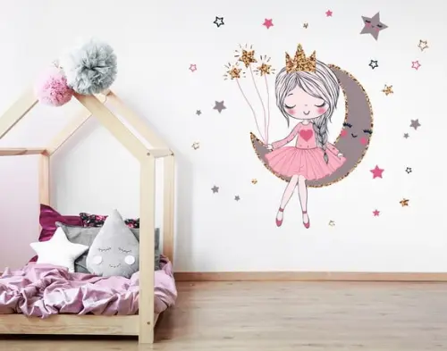 Adesivo princesa na lua