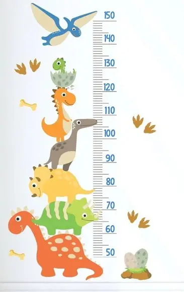 Adesivo Régua do Crescimento Dinossauros