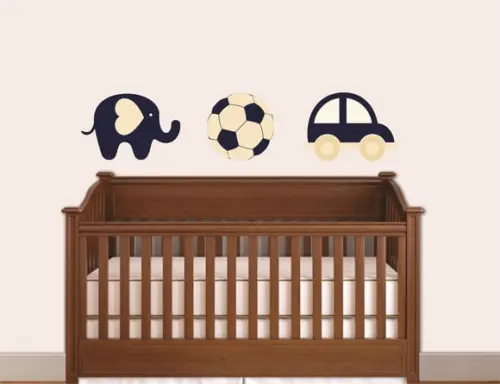 Adesivo trio elefante/bola/carrinho