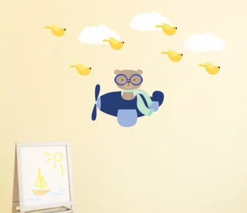 Adesivo ursinho aviador