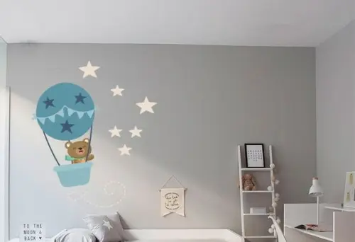 Adesivo ursinho no balão + estrelas