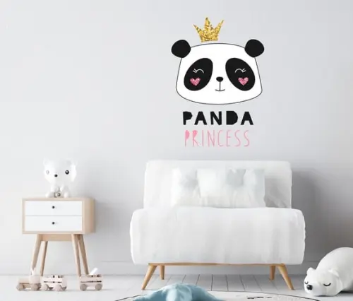 Adesivo urso panda princesa