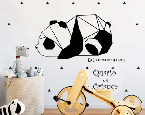 Adesivo urso panda + triângulos
