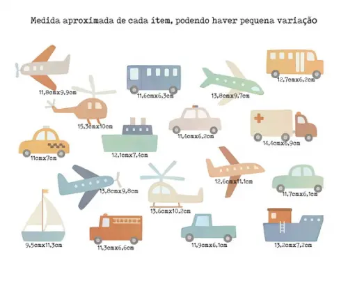 Adesivos de Parede de Carros, Aviões e Navios - Aquarela