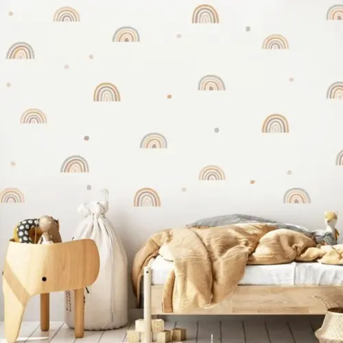 Adesivos de Parede Mini Arco Íris/arco-íris Boho + Bolinhas