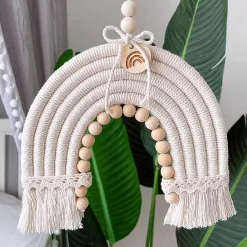 Arco Íris Macramê 35cm x 24cm - Decoração com Arco Íris