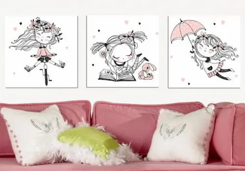 Quadrinhos para Quarto de Menina