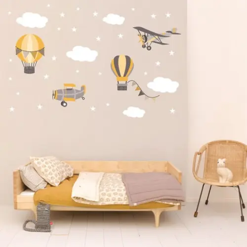Promoção Adesivo Balões - Aviões - Nuvens - Estrelas