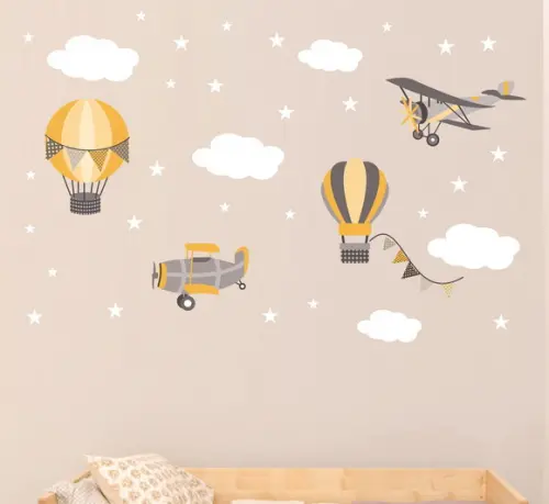 Promoção Adesivo Balões - Aviões - Nuvens - Estrelas
