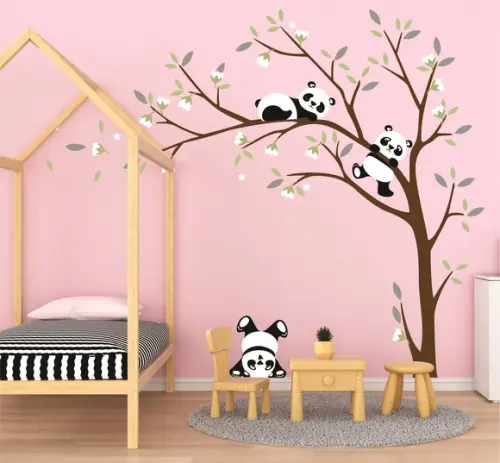 Adesivo árvore com pandas