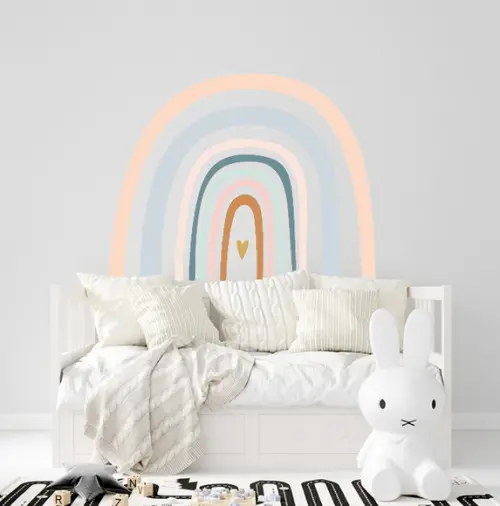 Adesivo de Parede Arco Íris Cores Pastel