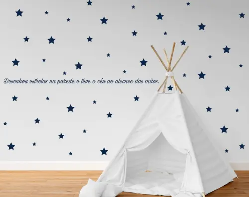 Adesivo de Parede Estrelas + Frase