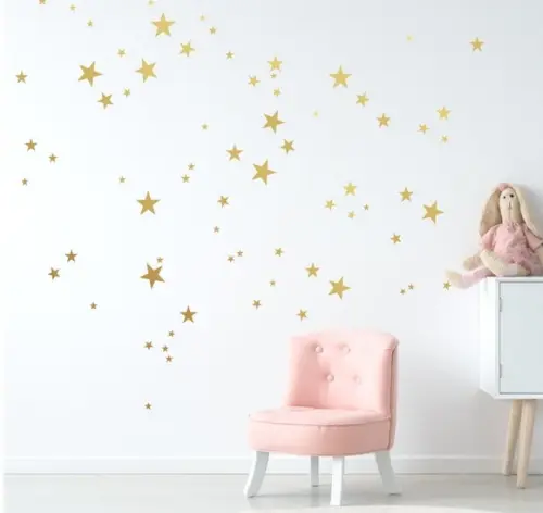 Adesivo de Parede Estrelas Douradas - Adesivo Estrelas