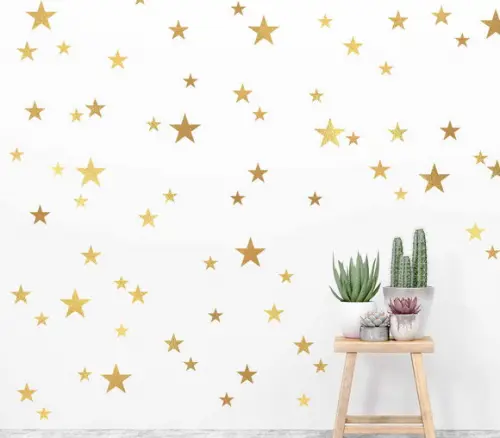 Adesivo de Parede Estrelas Douradas