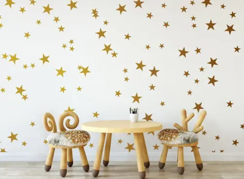 Adesivo de Parede Estrelas Douradas