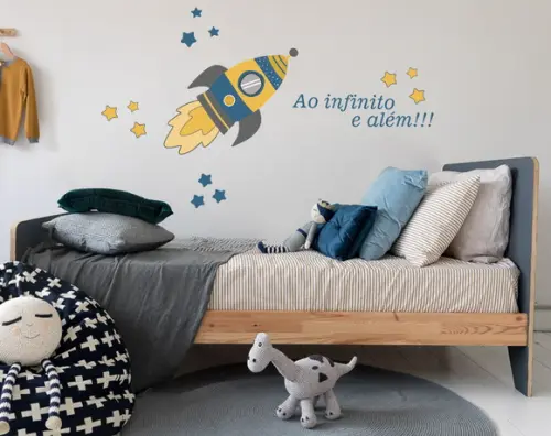 Adesivo de Parede Foguete ao Infinito e Além