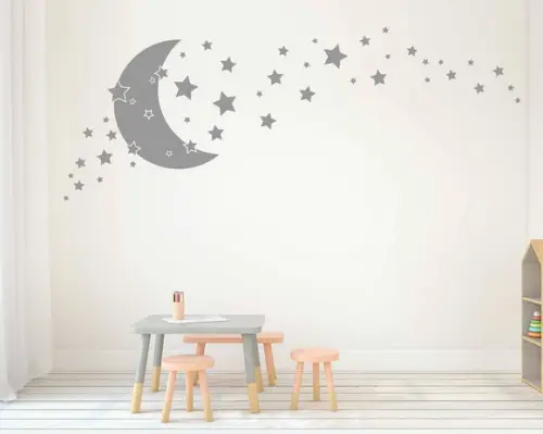 Adesivo de Parede Lua e Estrelas