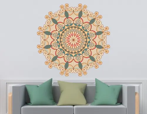 Adesivo de parede mandala 100cm