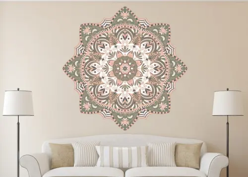 Adesivo de parede mandala 100cm