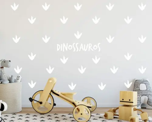 Adesivo De Parede Patinhas De Dinossauros