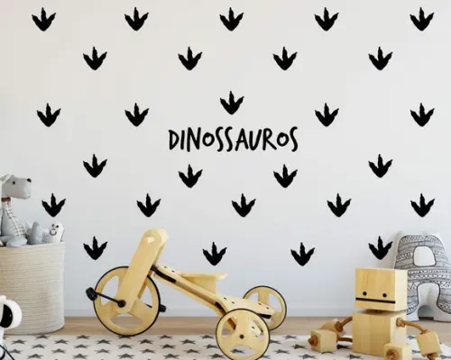 Adesivo De Parede Patinhas De Dinossauros