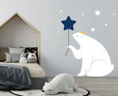 Adesivo de Parede Urso com Estrela