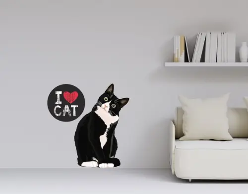 Adesivo gato - love cat