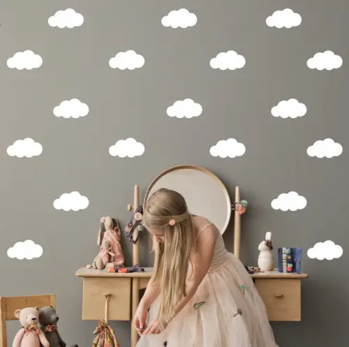 Adesivo nuvens brancas