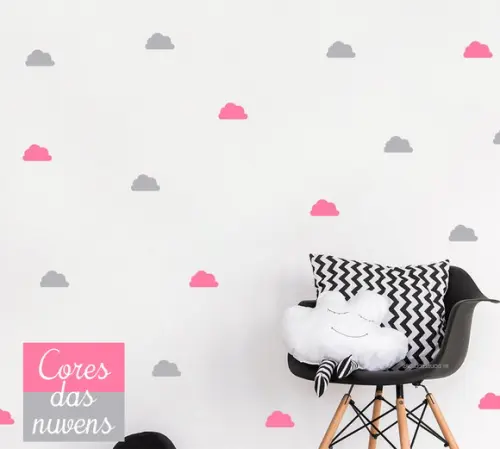Adesivo nuvens kit com 48 unidades