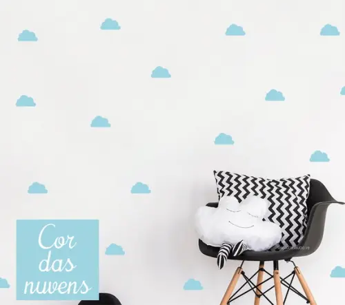 Adesivo nuvens kit com 48 unidades