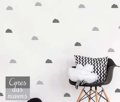 Adesivo nuvens kit com 48 unidades