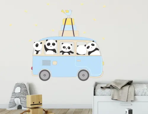 Adesivo pandas na kombi